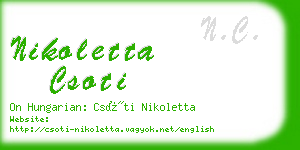 nikoletta csoti business card